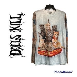 Dolls Kill NWT Men’s FauxReal “Pizza Kittens” Faux Tattoo Sleeve Tank Medium